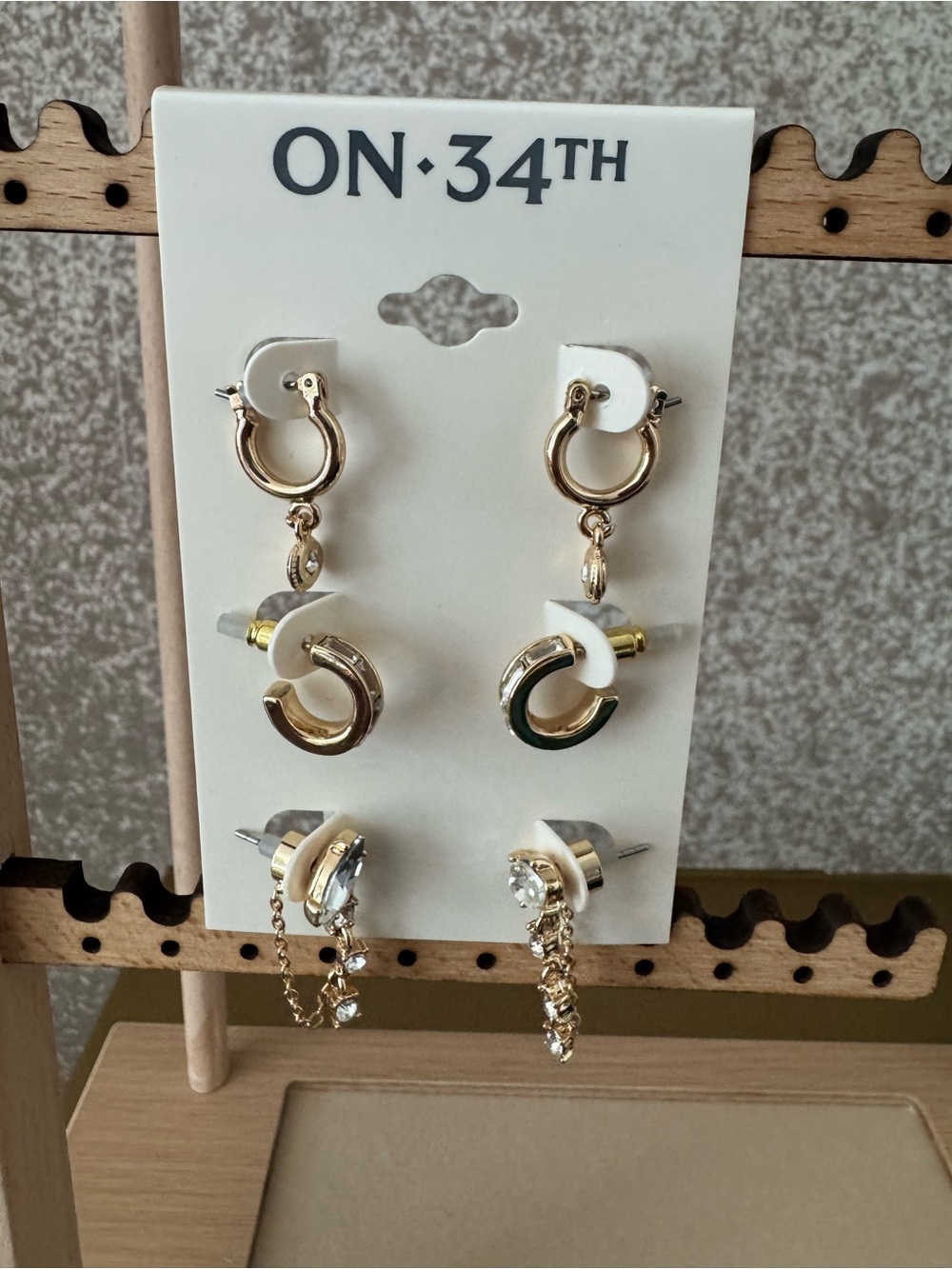 ON·34TH Gold-Tone Mixed Earring Set - 3 Pair Pack